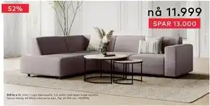 Skeidar Lugo hjørnesofa tilbud