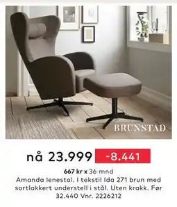 Skeidar Amanda lenestol tilbud