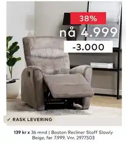Skeidar Boston Recliner tilbud