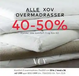 Skeidar Komfort 5 overmadrass tilbud