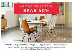 Skeidar Aroma stol tilbud