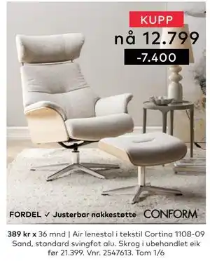 Skeidar Air lenestol tilbud