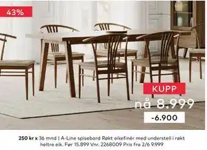 Skeidar A-Line spisebord tilbud