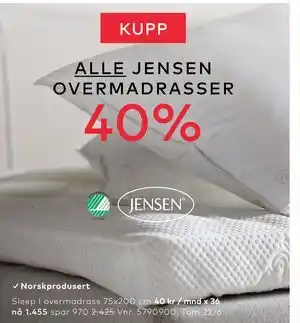Skeidar Sleep I overmadrass tilbud