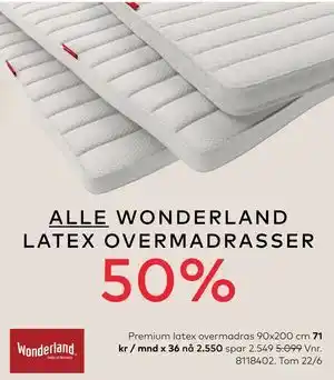 Skeidar Premium latex overmadras tilbud