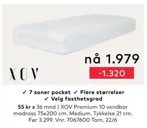 Skeidar XOV Premium 10 vendbar madrass tilbud