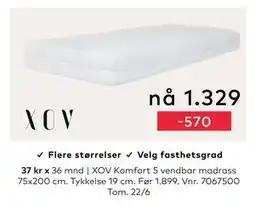 Skeidar XOV Komfort 5 vendbar madrass tilbud