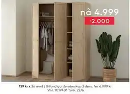 Skeidar Billund garderobeskap tilbud