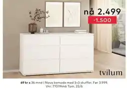 Skeidar Nova komode tilbud