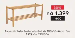 Skeidar Aspen skohylle tilbud