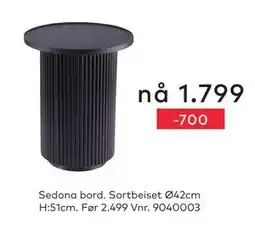 Skeidar Sedona bord tilbud