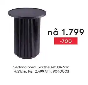 Skeidar Sedona bord tilbud
