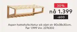 Skeidar Aspen hattehylle tilbud