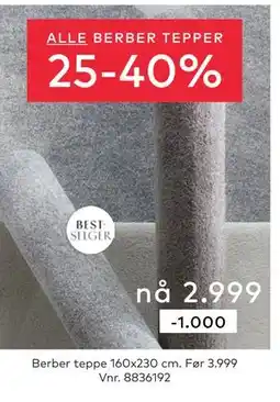 Skeidar Berber teppe tilbud