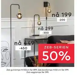Skeidar Zeb gulvlampe tilbud