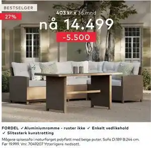 Skeidar Mågerø spisesofa tilbud