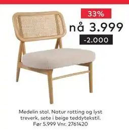 Skeidar Medelin stol tilbud