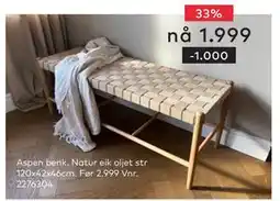 Skeidar Aspen benk tilbud