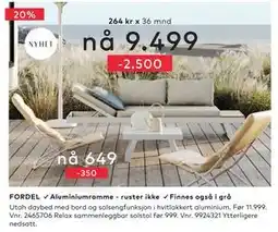 Skeidar Relax sammenleggbar solstol tilbud