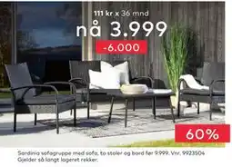 Skeidar Sardinia sofagruppe tilbud