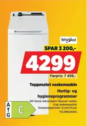 POWER Toppmatet vaskemaskin tilbud