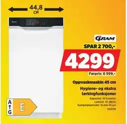POWER Oppvaskmaskin 45 cm tilbud