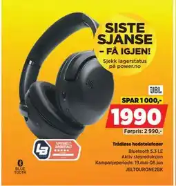 POWER Trådløse hodetelefoner tilbud
