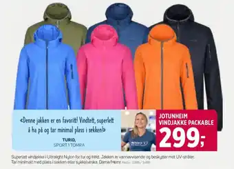 Sport 1 JOTUNHEIM VINDJAKKE PACKABLE tilbud