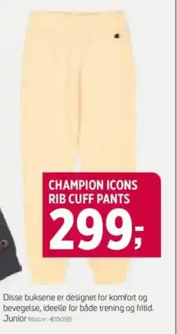 Sport 1 CHAMPION ICONS RIB CUFF PANTS tilbud