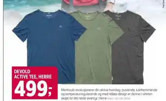 Sport 1 DEVOLD ACTIVE TEE, HERRE tilbud