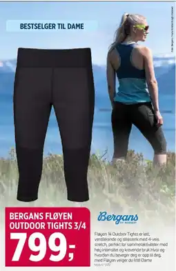 Sport 1 BERGANS FLØYEN OUTDOOR TIGHTS 3/4 tilbud