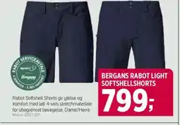 Sport 1 BERGANS RABOT LIGHT SOFTSHELLSHORTS tilbud