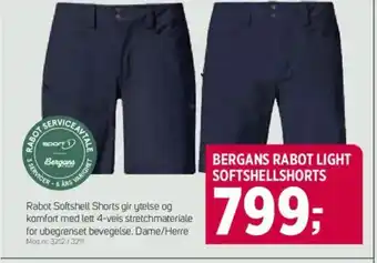 Sport 1 BERGANS RABOT LIGHT SOFTSHELLSHORTS tilbud