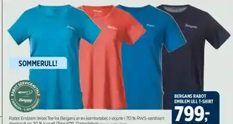 Sport 1 BERGANS RABOT EMBLEM ULL T-SHIRT tilbud