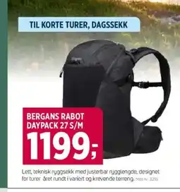 Sport 1 BERGANS RABOT DAYPACK 27 S/M tilbud