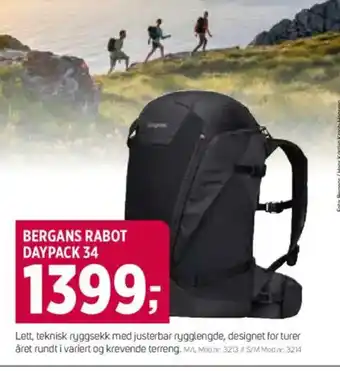 Sport 1 BERGANS RABOT DAYPACK 34 tilbud