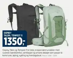Sport 1 OSPREY TALON/TEMPEST 11 tilbud