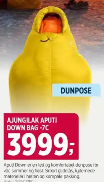 Sport 1 AJUNGILAK APUTI DOWN BAG -7C tilbud
