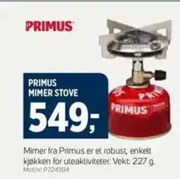 Sport 1 PRIMUS MIMER STOVE tilbud