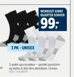 Sport 1 WORKOUT KIRBY QUARTER SOKKER tilbud