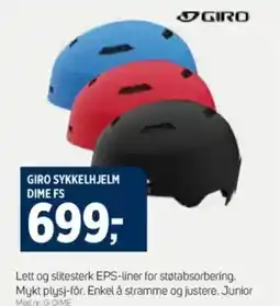 Sport 1 GIRO SYKKELHJELM DIME FS tilbud
