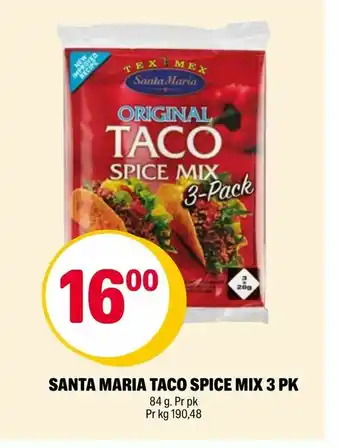 Coop Extra Santa maria taco spice mix 3 pk tilbud