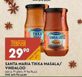 Coop Mega Santa maria tikka masala/ vindaloo tilbud