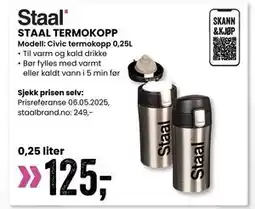 Sport Outlet STAAL TERMOKOPP tilbud