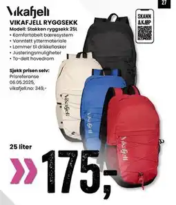 Sport Outlet VIKAFJELL RYGGSEKK tilbud