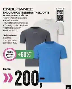 Sport Outlet ENDURANCE TRENINGS T-SKJORTE tilbud