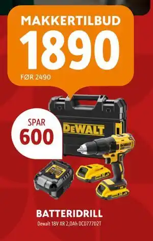 Byggmakker BATTERIDRILL tilbud