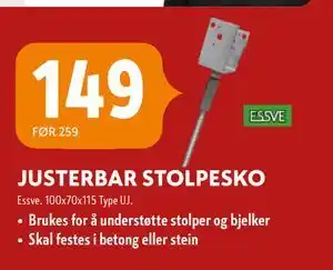 Byggmakker JUSTERBAR STOLPESKO tilbud