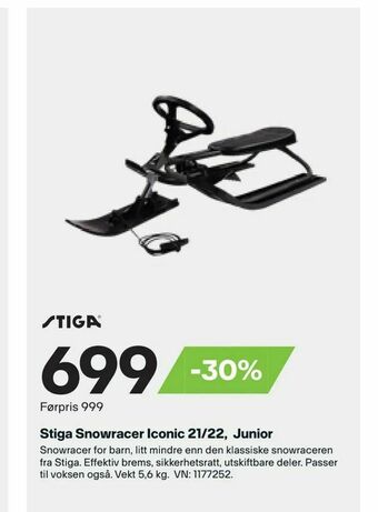 XXL Sport Stiga Snowracer Iconic 21/22, Junior tilbud