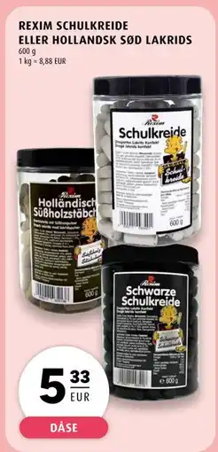 Scandinavian Park REXIM SCHULKREIDE ELLER HOLLANDSK SØD LAKRIDS tilbud